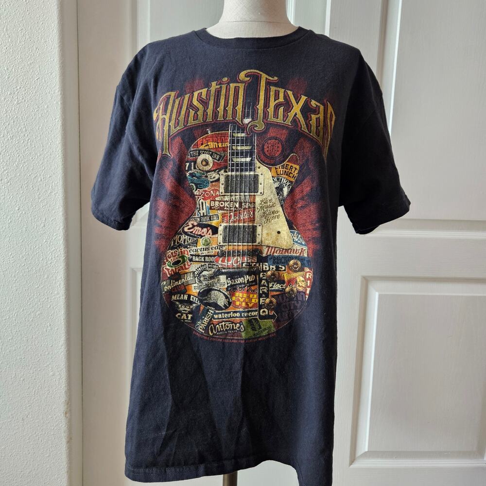 Austin Texas Guitar Graphic Black Large